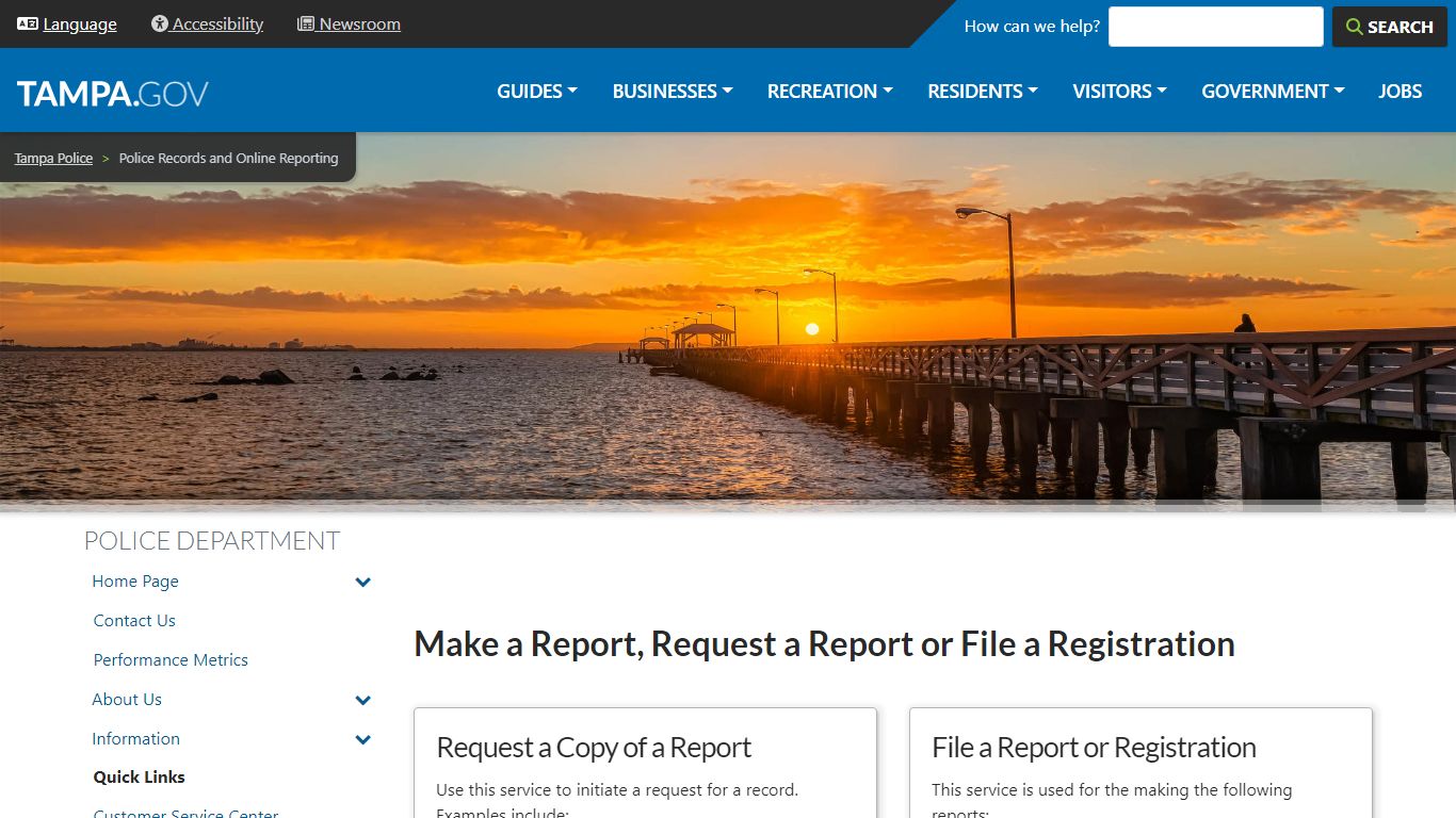 Police Records and Online Reporting | City of Tampa